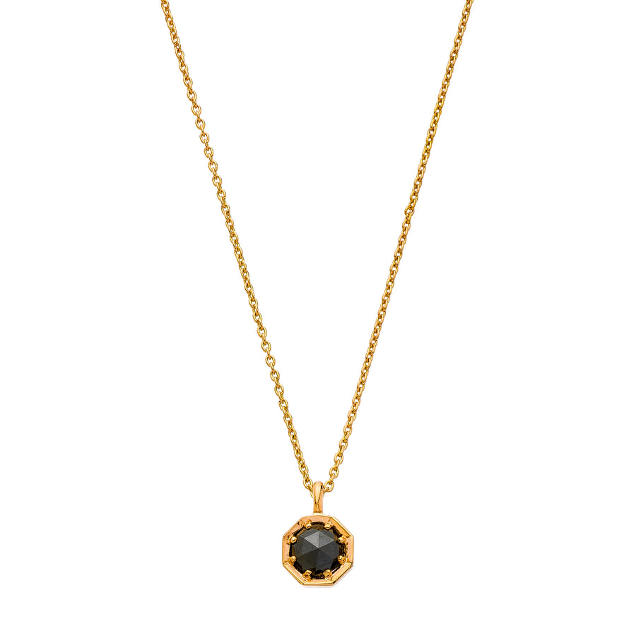 Sethi Couture Octagon Black Diamond Necklace - Rose Gold - Necklaces - Broken English Jewelry