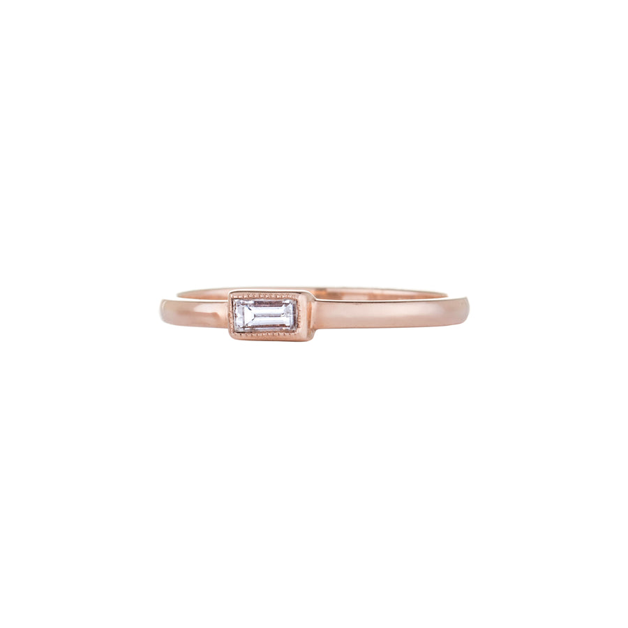 Sethi Couture Petit Baguette Diamond Ring - Rose Gold - Rings - Broken English Jewelry