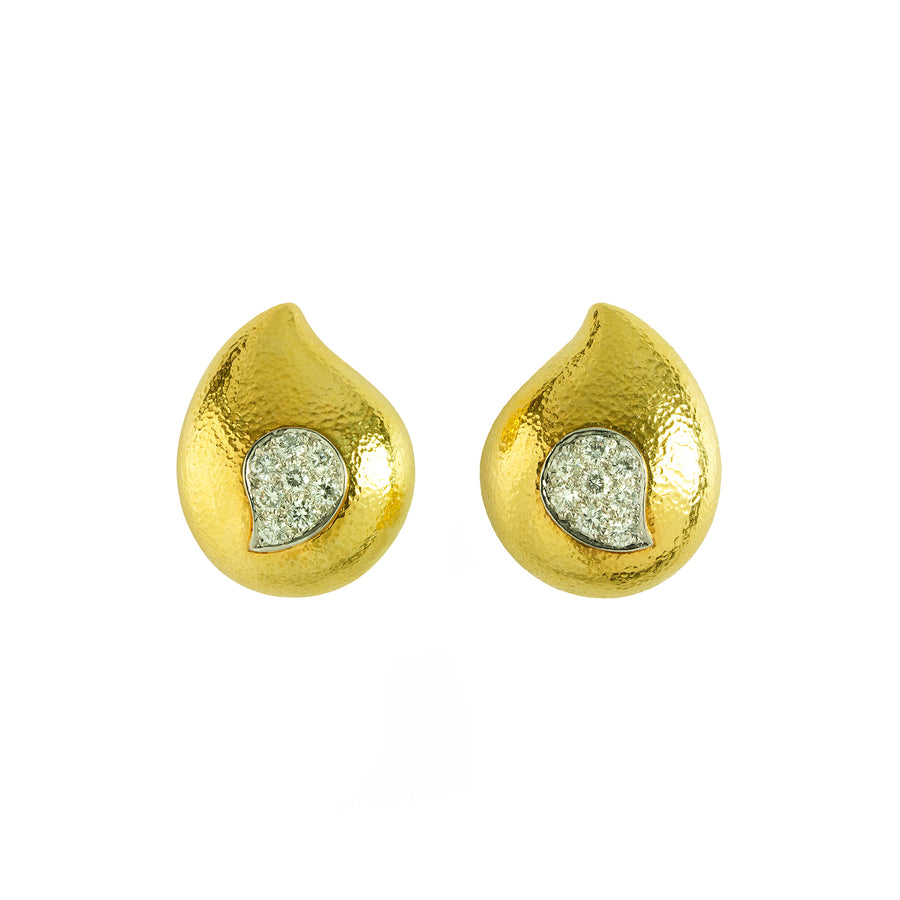 David Webb Diamond Paisley Earrings - Earrings - Broken English Jewelry