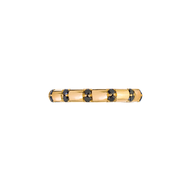 Sethi Couture Luna Black Diamond 2 Stone Band - Yellow Gold - Rings - Broken English Jewelry