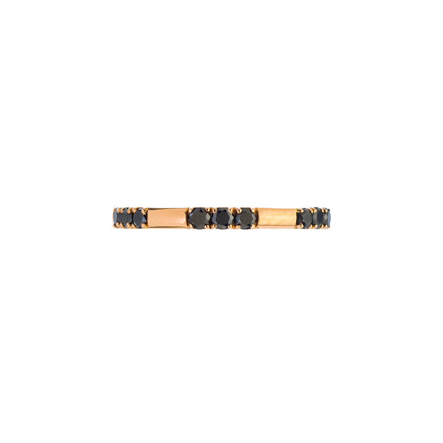 Sethi Couture Luna Black Diamond 3 Stone Band - Rose Gold - Rings - Broken English Jewelry