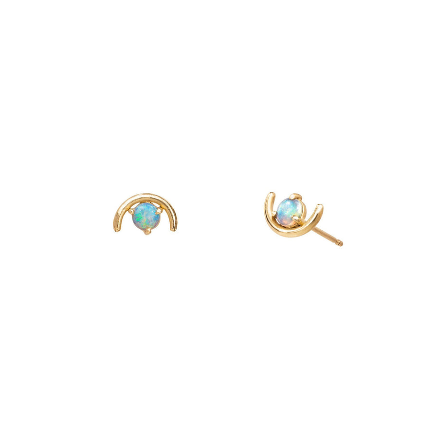 WWAKE Large Opal Arc Earring - Yellow Gold - Earrings - Broken English Jewelry