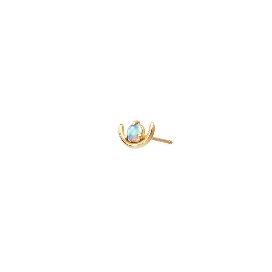 WWAKE Large Opal Arc Earring - Yellow Gold - Earrings - Broken English Jewelry