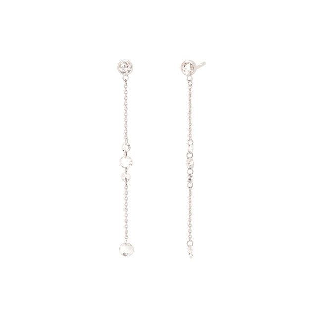 Sethi Couture Cien Linear Diamond Earrings - White Gold - Broken English Jewelry