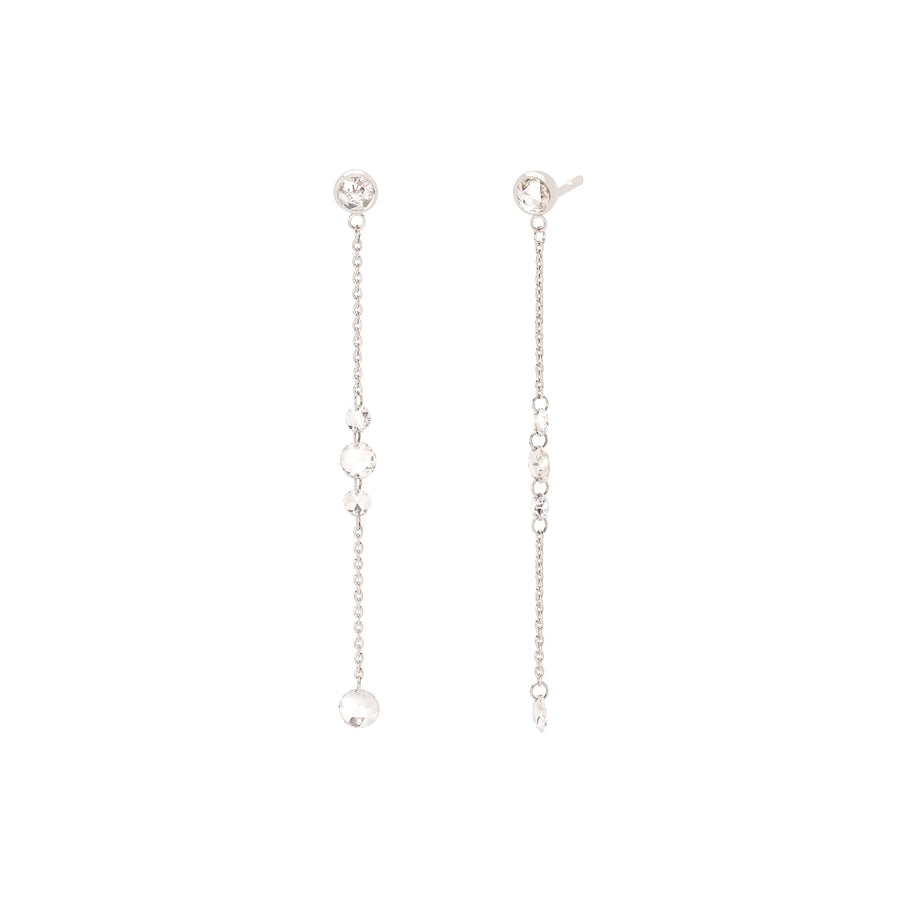 Sethi Couture Cien Linear Diamond Earrings - White Gold - Broken English Jewelry