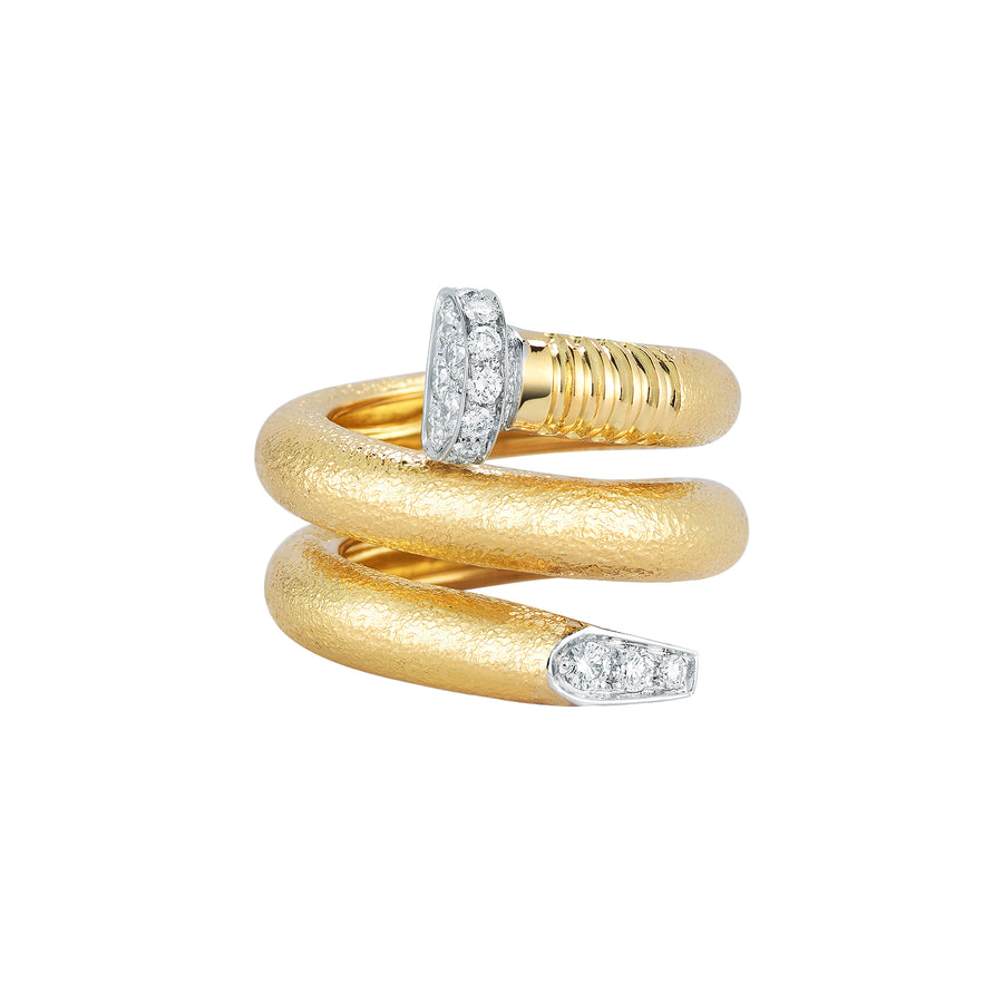 David Webb Hammered Diamond Nail Ring - Rings - Broken English Jewelry