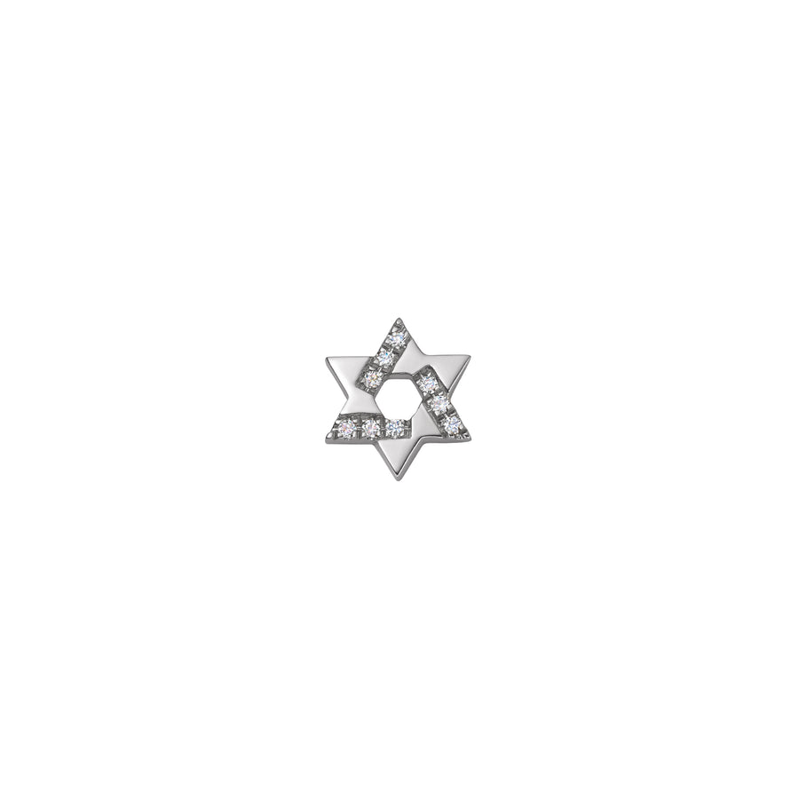 Loquet Diamond Star of David Charm - White Gold - Charms & Pendants - Broken English Jewelry