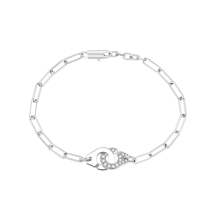 Dinh Van Menottes R10 White Gold Diamond Bracelet - Broken English Jewelry