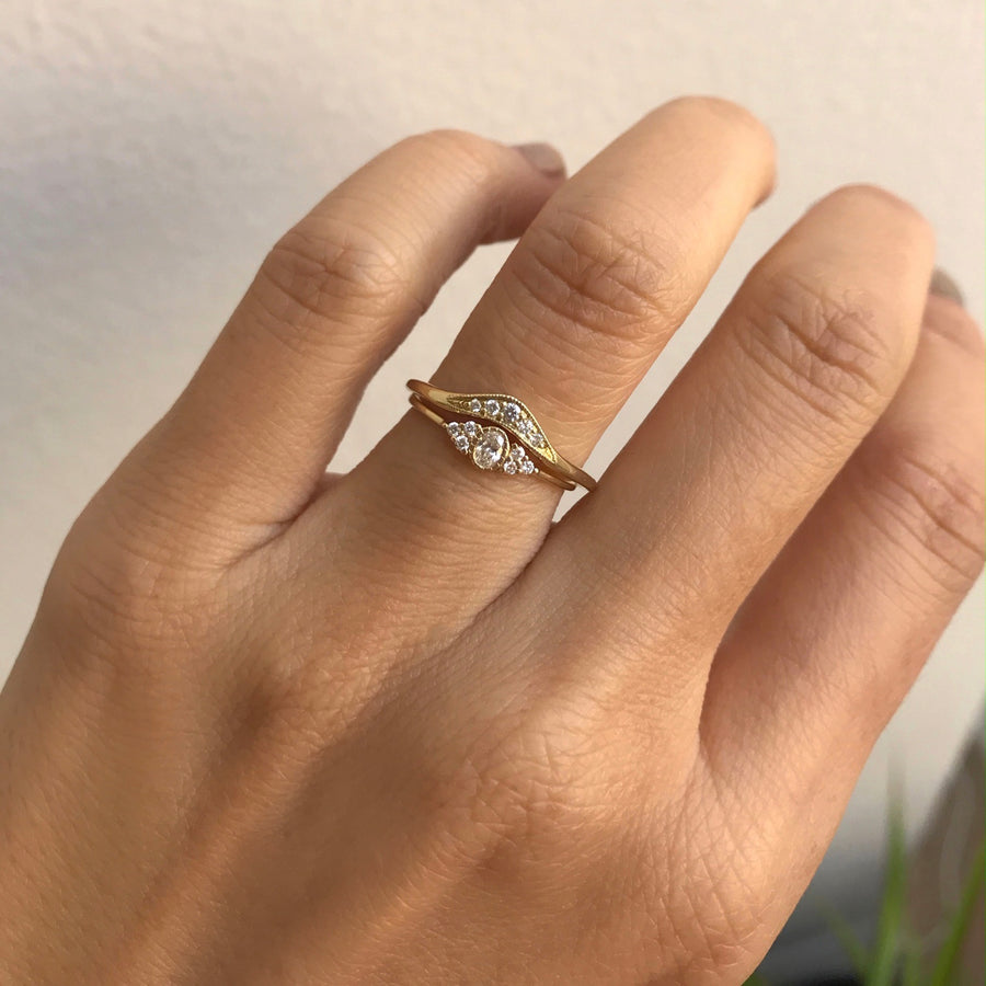 Jennie Kwon Wave Band Ring - Diamond - Rings - Broken English Jewelry