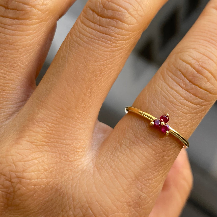 Jennie Kwon Triad Ring - Ruby - Rings - Broken English Jewelry
