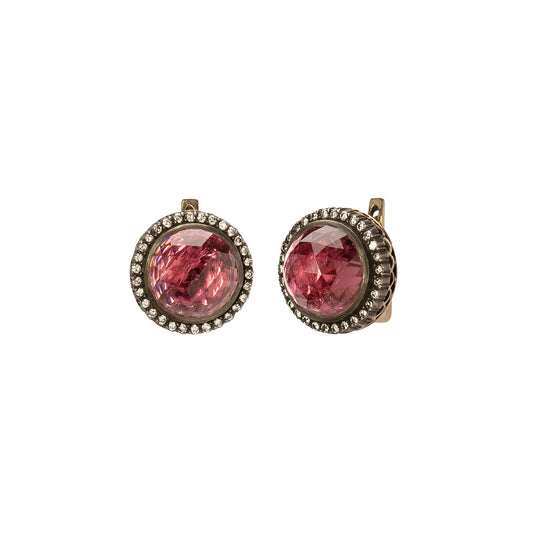 Rubelite & Diamond Earrings - Main Img