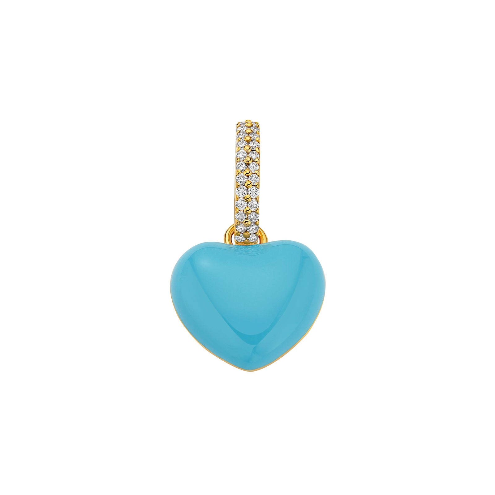 Buddha Mama Puffy Heart Pendant - Sky Blue - Charms & Pendants - Broken English Jewelry