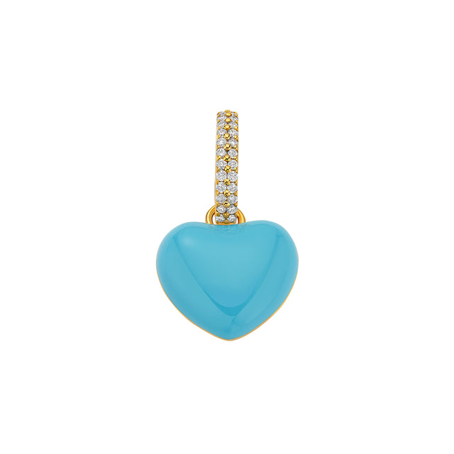 Buddha Mama Puffy Heart Pendant - Sky Blue - Charms & Pendants - Broken English Jewelry