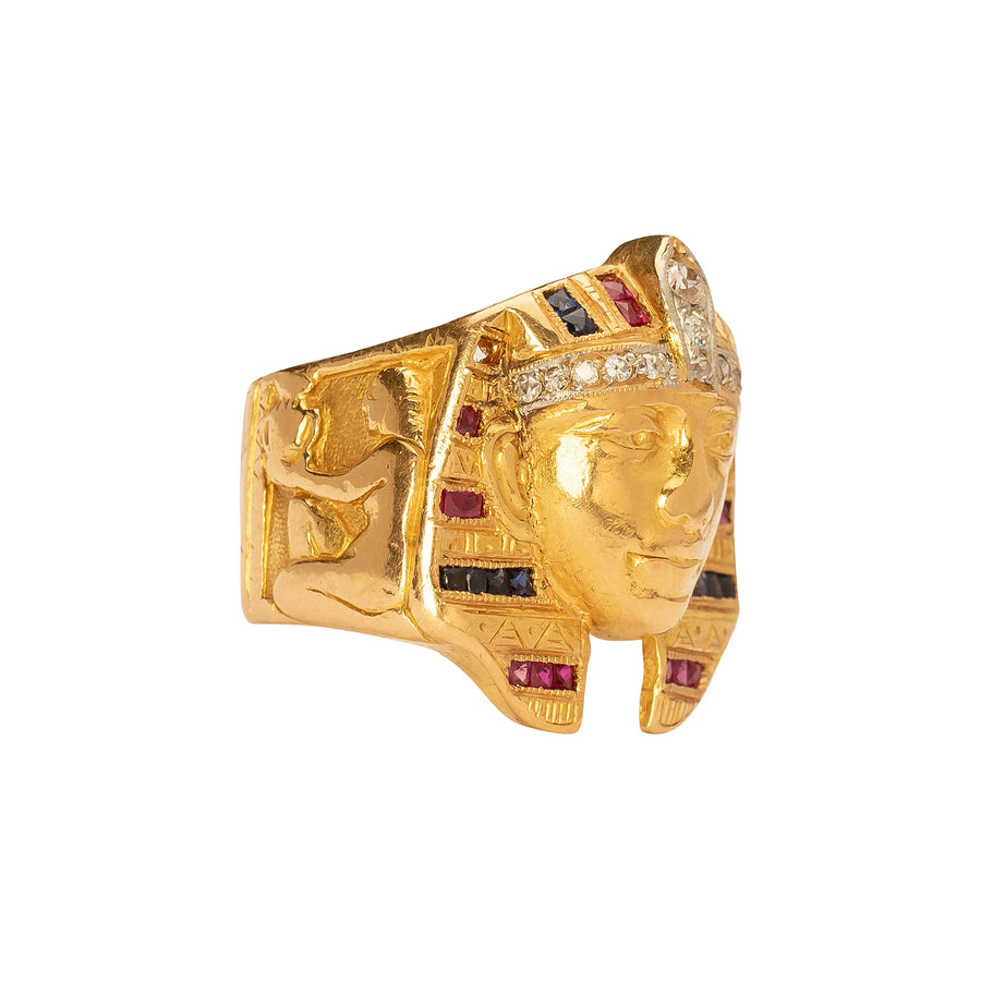 Antique & Vintage Jewelry Gemset Pharaoh Ring - Rings - Broken English Jewelry