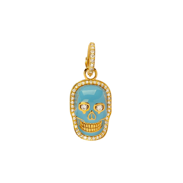 Buddha Mama Baby Skull Pendant - Sky Blue - Charms & Pendants - Broken English Jewelry