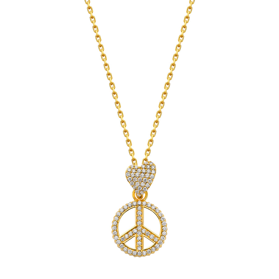 Buddha Mama Peace Sign & Heart Pendant - White Enamel - Charms & Pendants - Broken English Jewelry