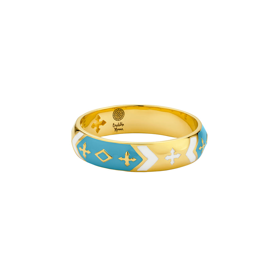 Buddha Mama Arrow Band Ring - Sky Blue - Rings - Broken English Jewelry