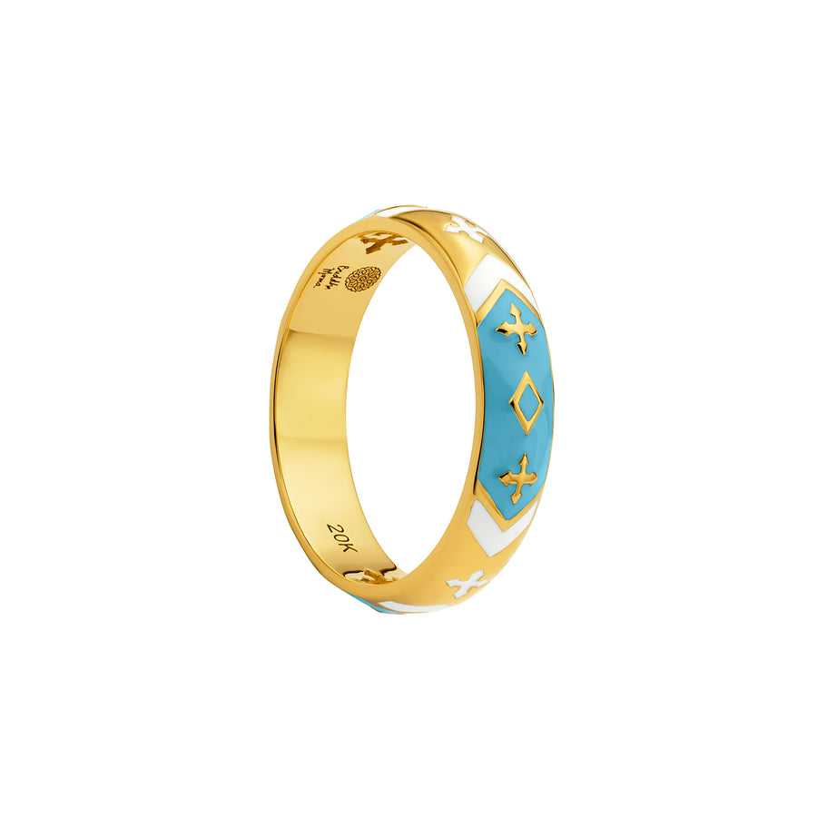 Buddha Mama Arrow Band Ring - Sky Blue - Rings - Broken English Jewelry