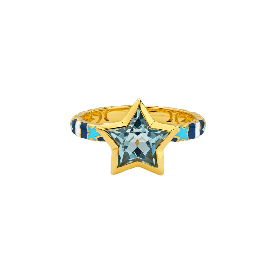 Buddha Mama Star Ring - Aquamarine - Rings - Broken English Jewelry