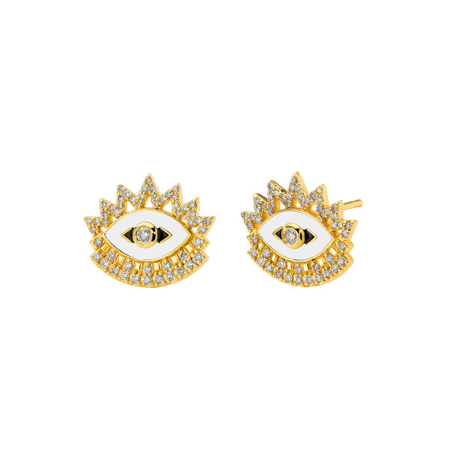Buddha Mama Evil Eye Studs - Earrings - Broken English Jewelry