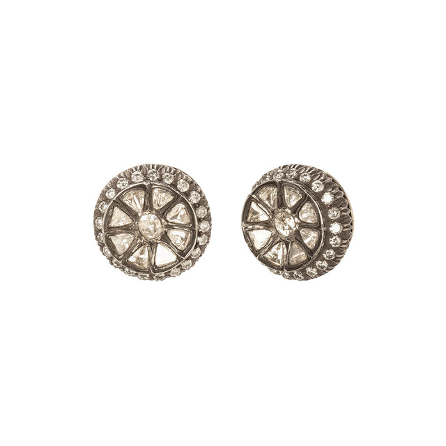 Munnu The Gem Palace Indo Russian Diamond Drum Earrings - Earrings - Broken English Jewelry