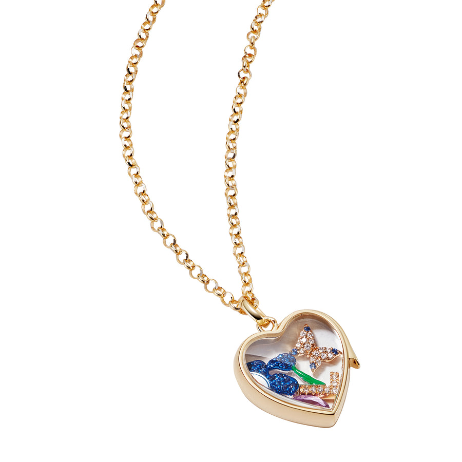 Loquet Diamond & Sapphire Butterfly Charm - Charms & Pendants - Broken English Jewelry