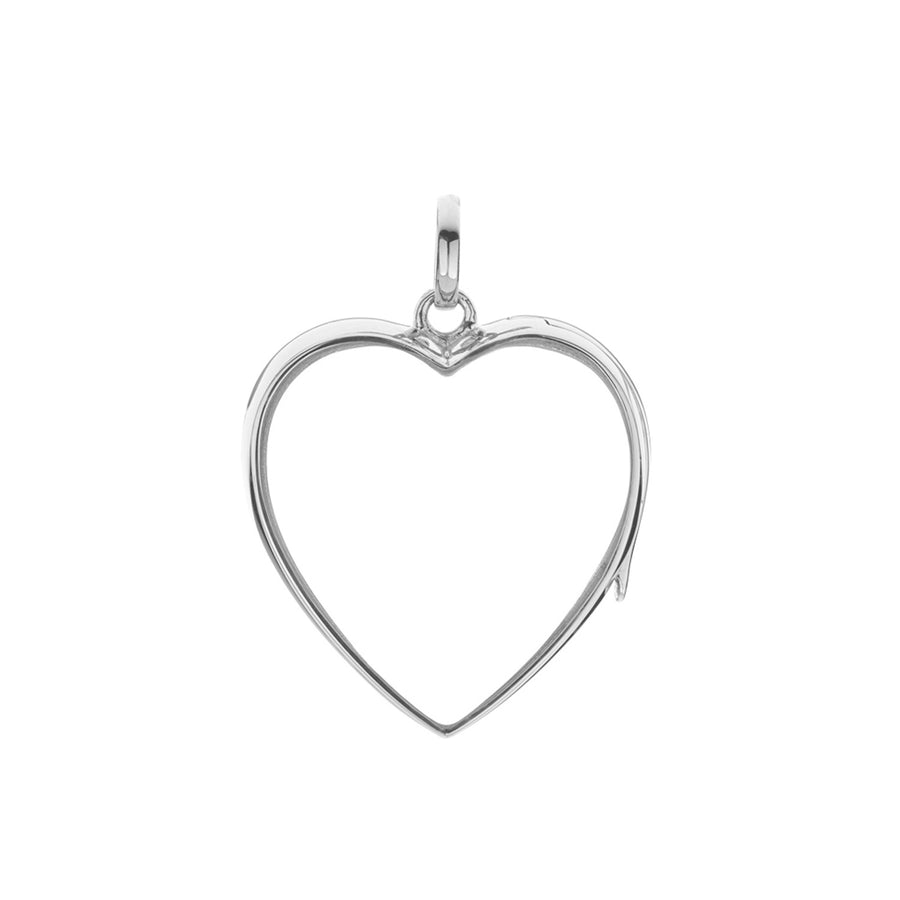Loquet Large Heart Locket - White Gold - Charms & Pendants - Broken English Jewelry