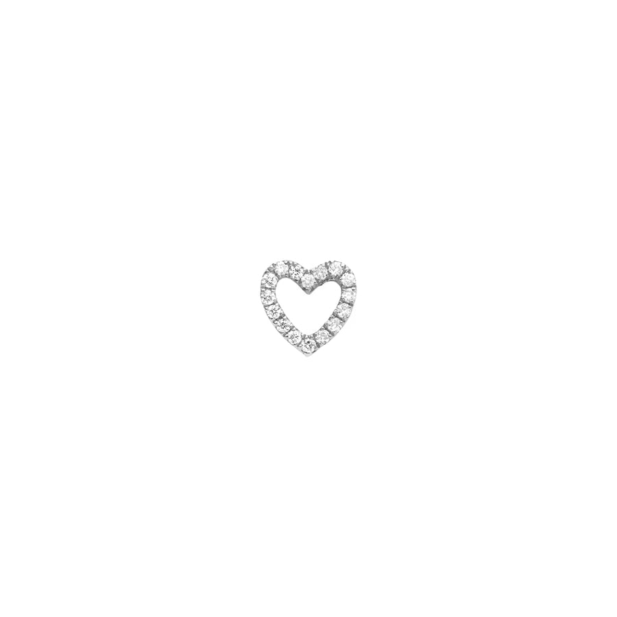 Loquet Diamond Heart Charm - White Gold - Charms & Pendants - Broken English Jewelry