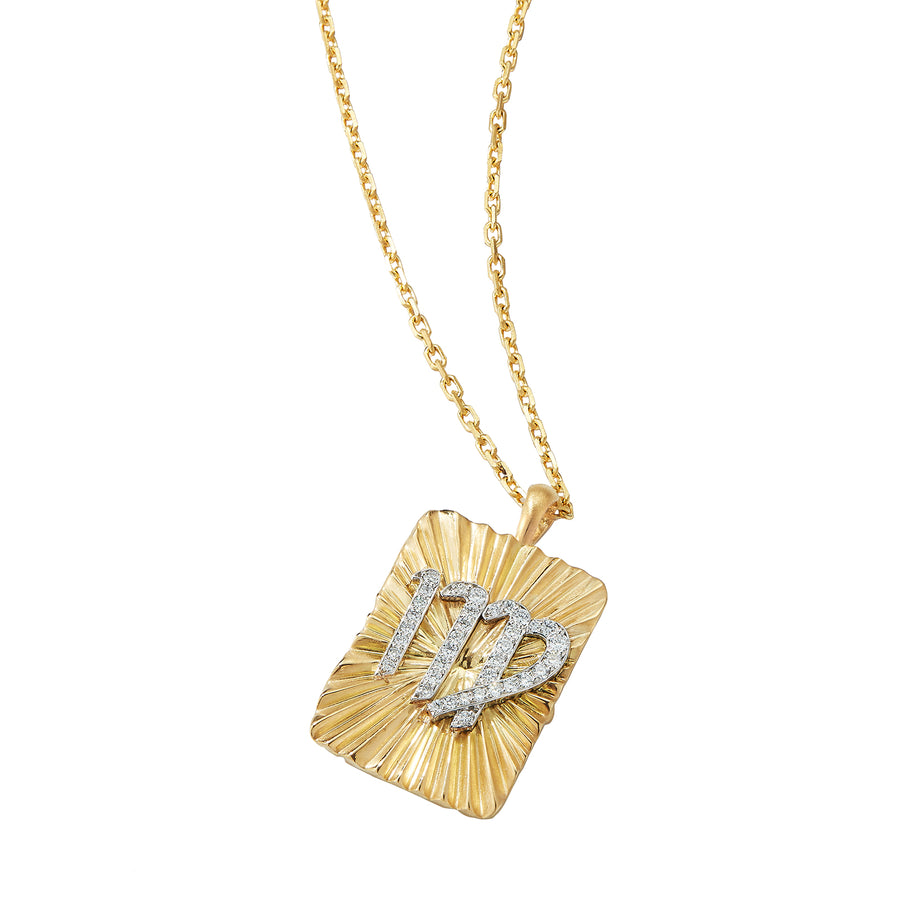 David Webb Zodiac Virgo Pendant Necklace - Diamond - Broken English Jewelry