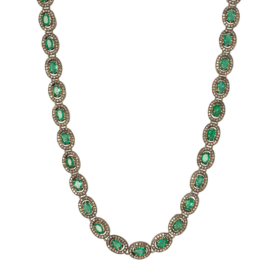 Munnu The Gem Palace Indo Russian Emerald & Diamond Necklace - Necklaces - Broken English Jewelry