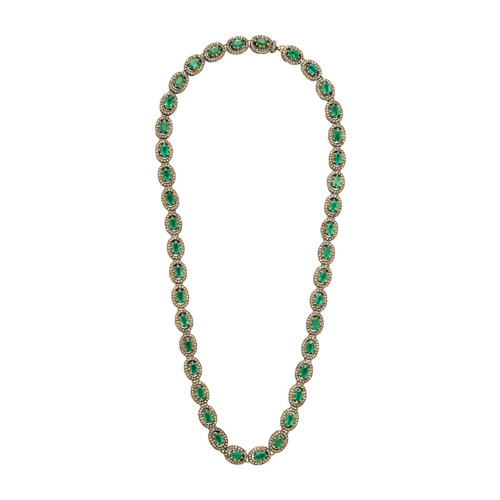 Munnu The Gem Palace Indo Russian Emerald & Diamond Necklace - Necklaces - Broken English Jewelry