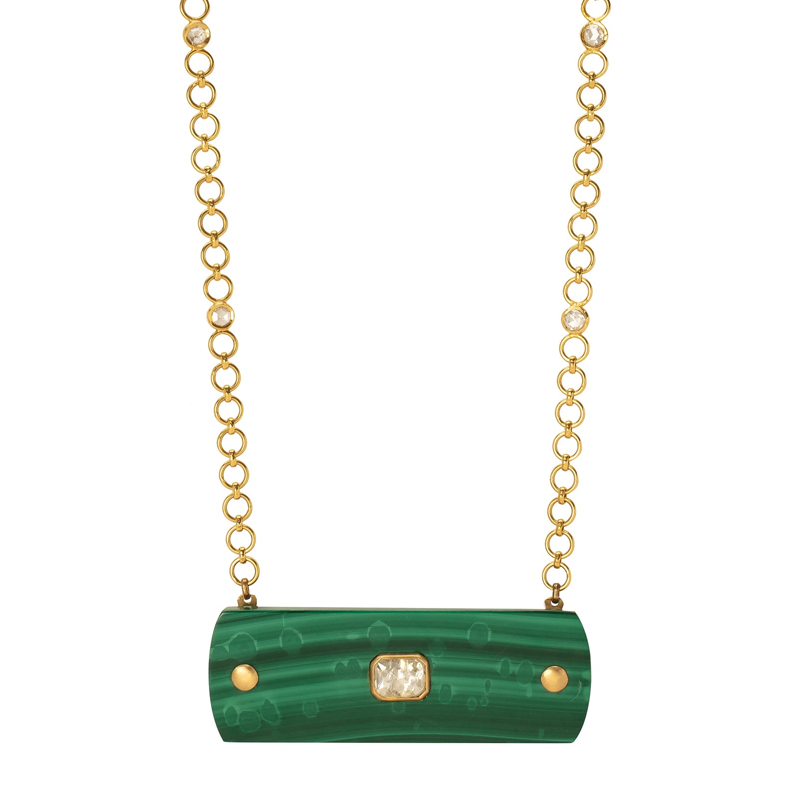 Munnu The Gem Palace Malachite Pendant Necklace - Necklaces - Broken English Jewelry