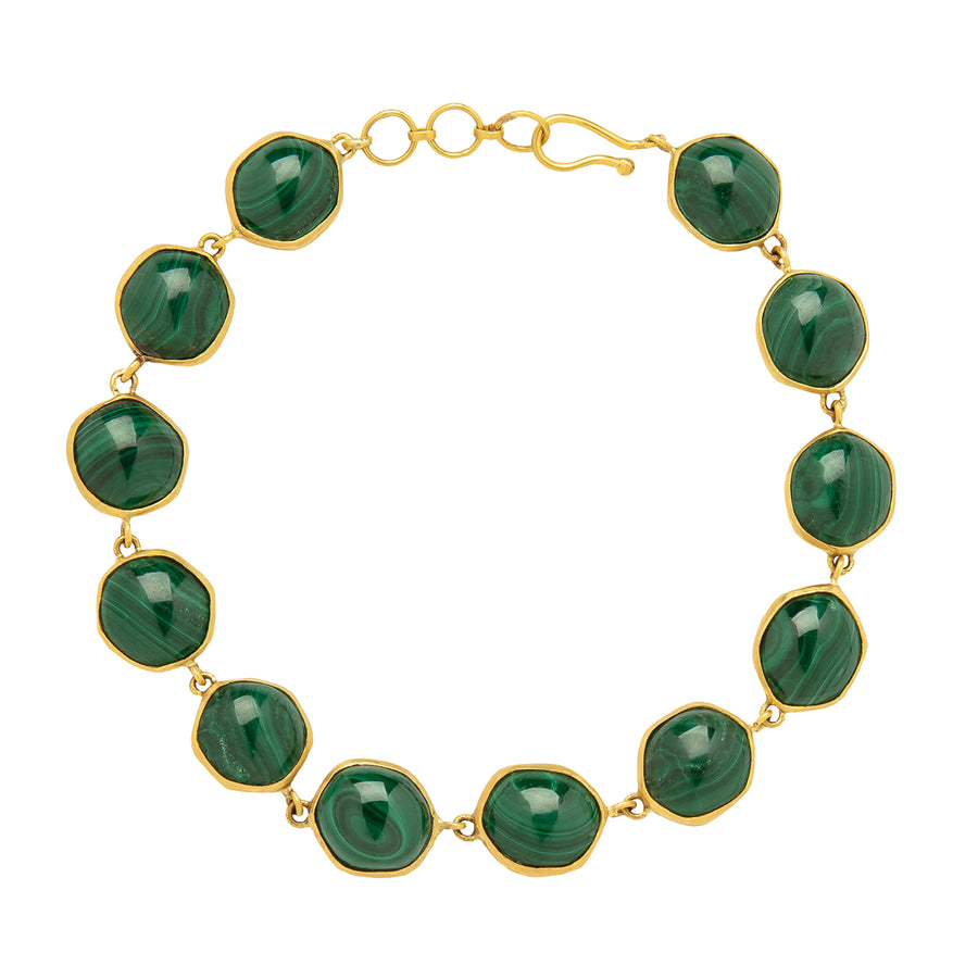 Munnu The Gem Palace Malachite Link Bracelet - Bracelets - Broken English Jewelry