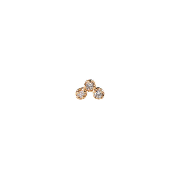 Dimple Flat Back Earring (single), Solid 10k Gold