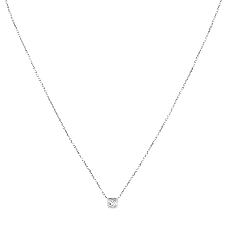 Dinh Van Le Cube Diamant Medium Necklace - White Gold - Necklaces - Broken English Jewelry