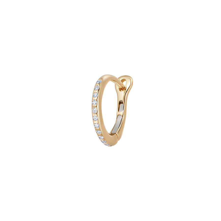 Loquet Diamond Hoop - Yellow Gold - Earrings - Broken English Jewelry