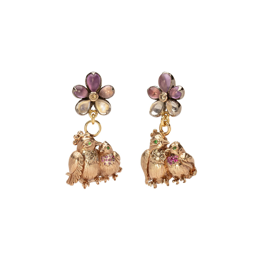 Sylvie Corbelin Love Bird Drop Earrings - Earrings - Broken English Jewelry