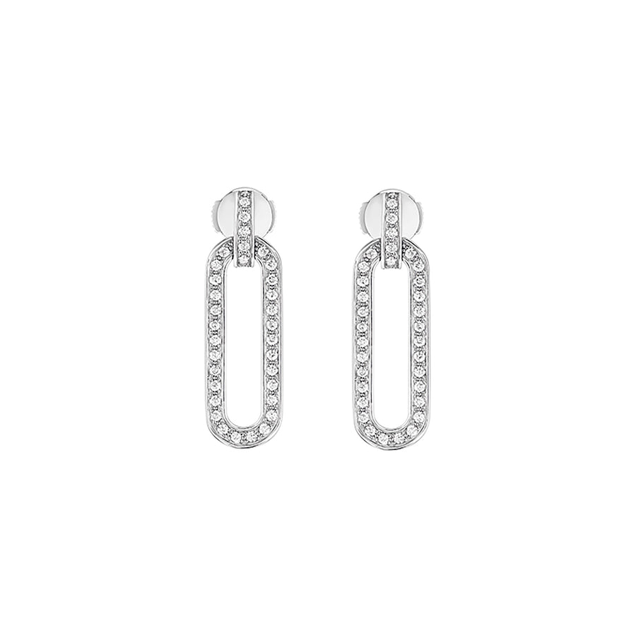 Dinh Van Maillon L Medium Earrings - White Gold - Earrings - Broken English Jewelry