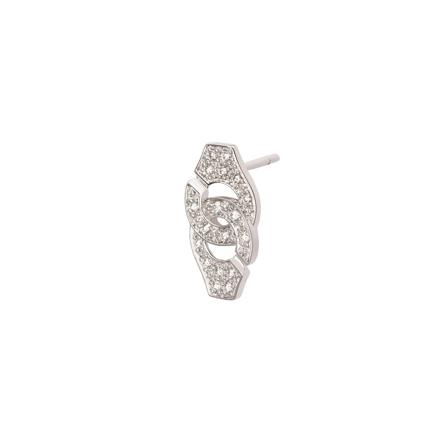 Dinh Van Menottes R8 Diamond Earring - White Gold - Broken English Jewelry