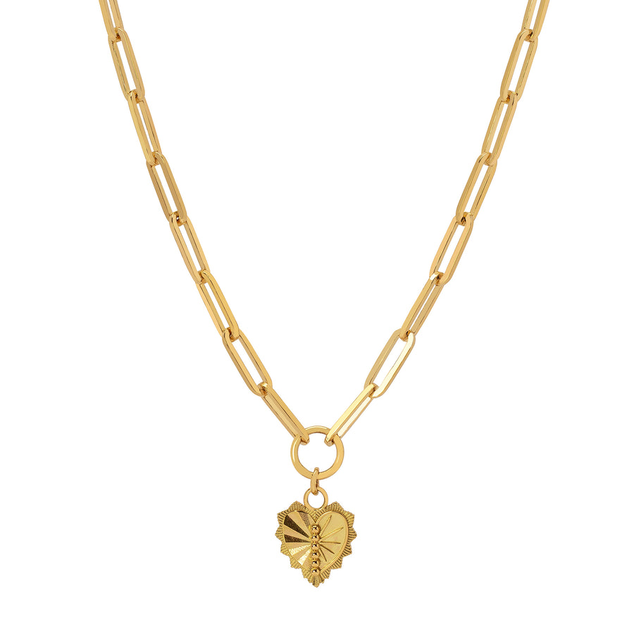 Foundrae Classic FOB Necklace - Gold Heart - Broken English Jewelry