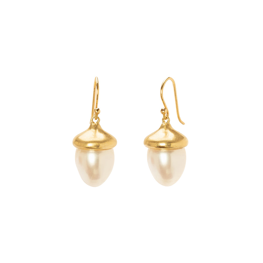 Annette Ferdinandsen Acorn Earrings - Pearl - Earrings - Broken English Jewelry