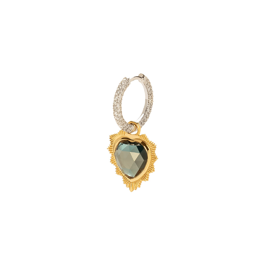Foundrae Small Heart Chubby Hoop - London Blue Topaz - Earrings - Broken English Jewelry