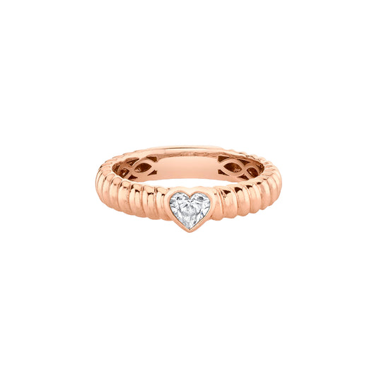 Thin Zoe Diamond Heart Ring