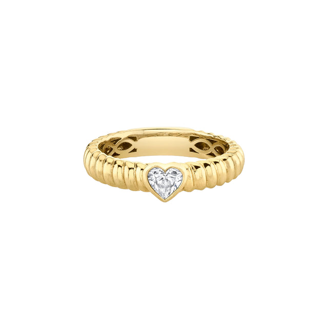 Anita Ko Thin Zoe Diamond Heart Ring - Rings - Broken English Jewelry