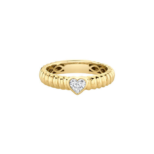 Thin Zoe Diamond Heart Ring - Main Img