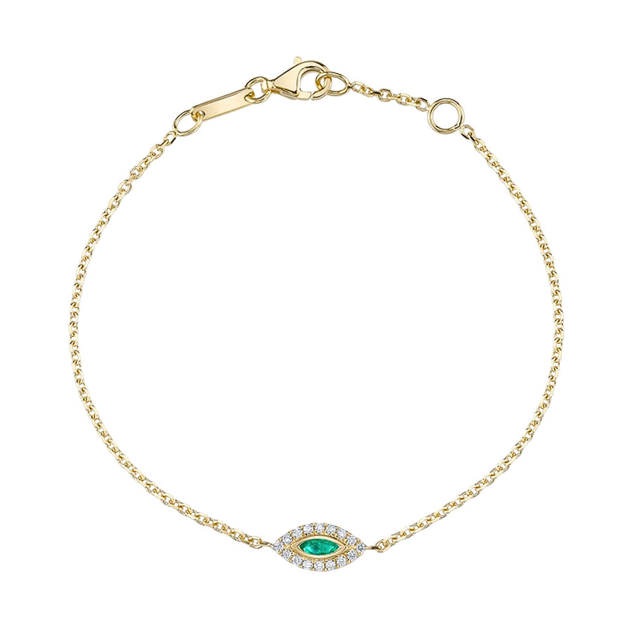 Anita Ko Evil Eye Bracelet - Emerald - Broken English Jewelry