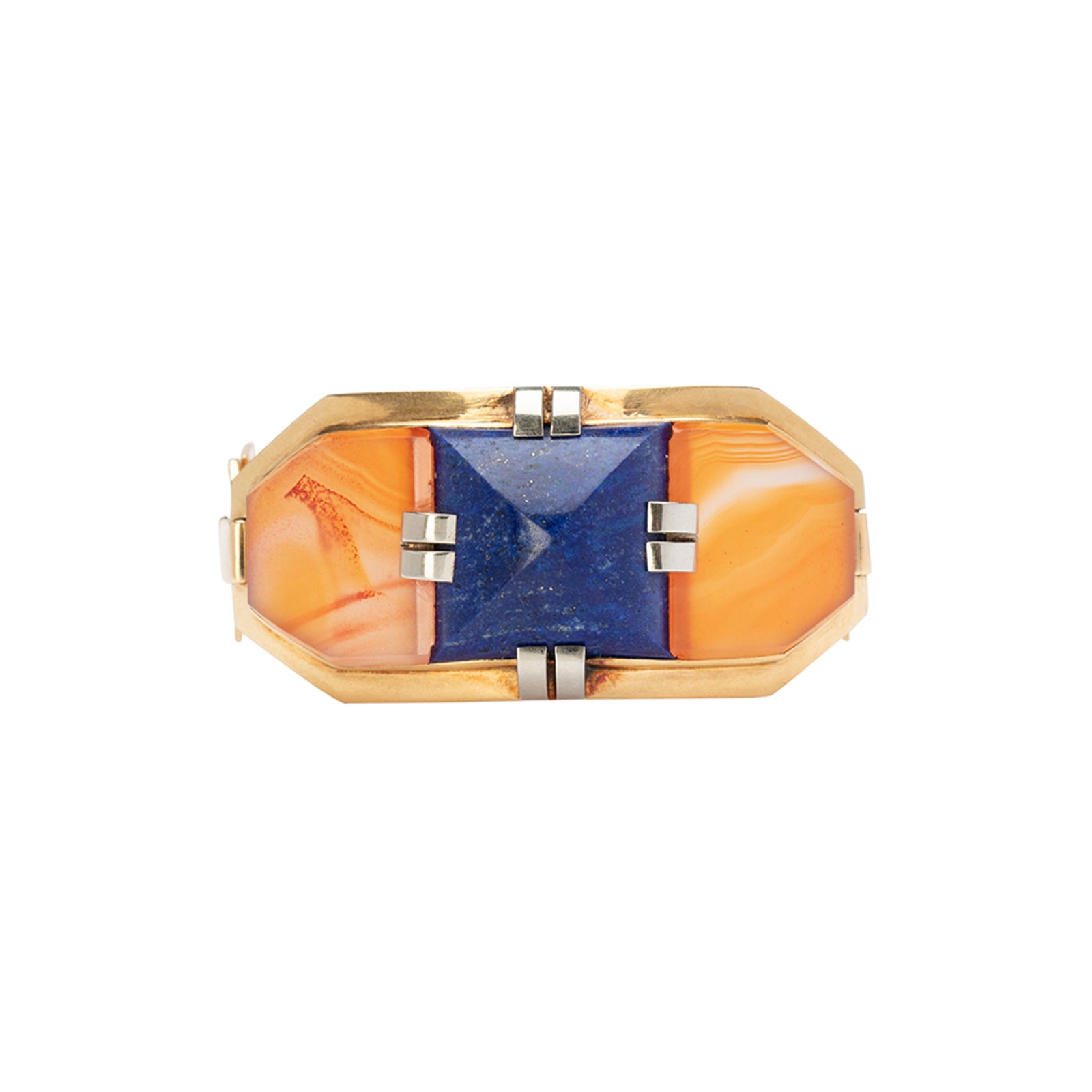 George Lenfant Carnelian Lapis ID Bracelet