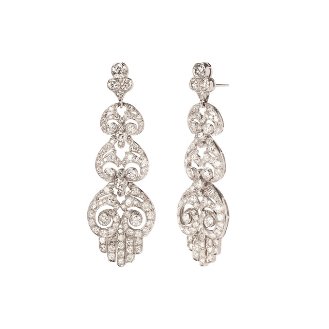 Antique & Vintage Jewelry Diamond Chandelier Statement Earrings - Earrings - Broken English Jewelry