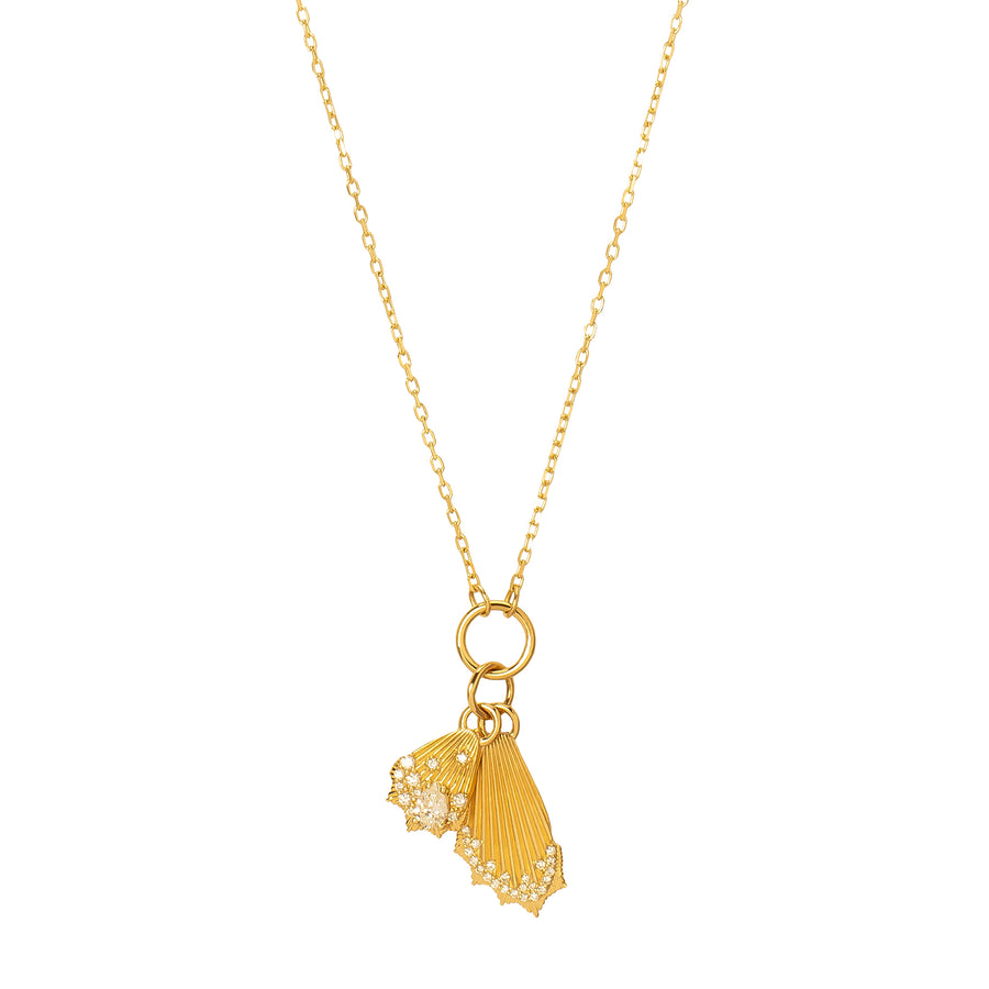 Foundrae Mini Encrusted Butterfly Wings Medallion Necklace - Necklaces - Broken English Jewelry