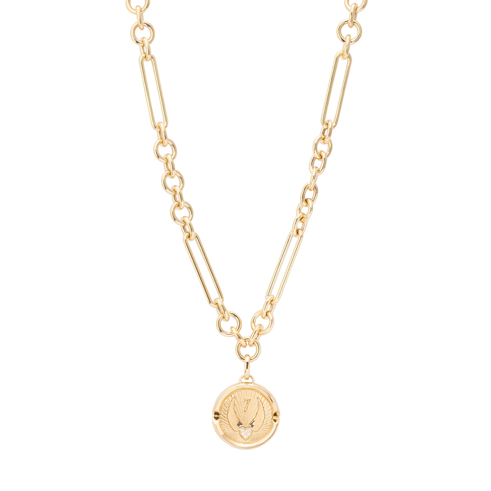 Foundrae Beloved, With Wings We Fly' Medallion Mixed Clip Chain - Necklaces - Broken English Jewelry